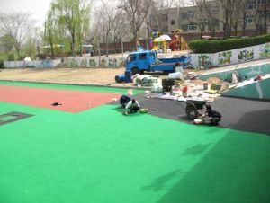 點擊查看詳細信息<br>標題：幼兒園塑膠場地施工中 閱讀次數：7645