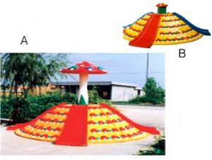 點擊查看詳細信息<br>標題：蘑菇型攀巖滑梯Ⅱ型 HL-6316 閱讀次數：7366